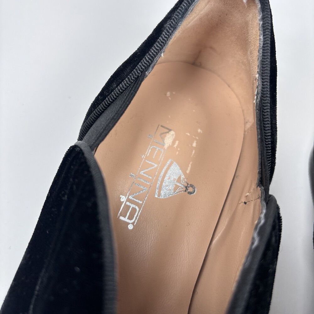 Menina Black Velvet Pointed Toe Smoking Slipper Flats Women’s Elegant Loafers 37 - Picture 4 of 16